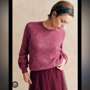 Sezane Heathered Plum Crewneck Sweater